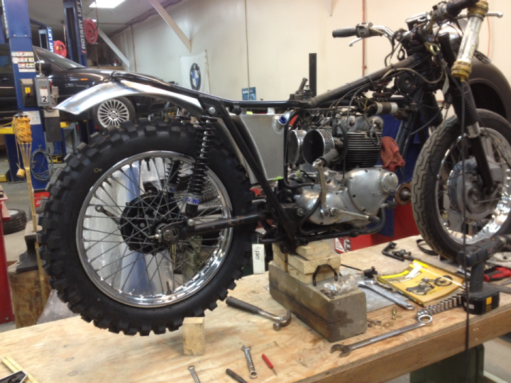 Triumph T100R Desert Sled Progress