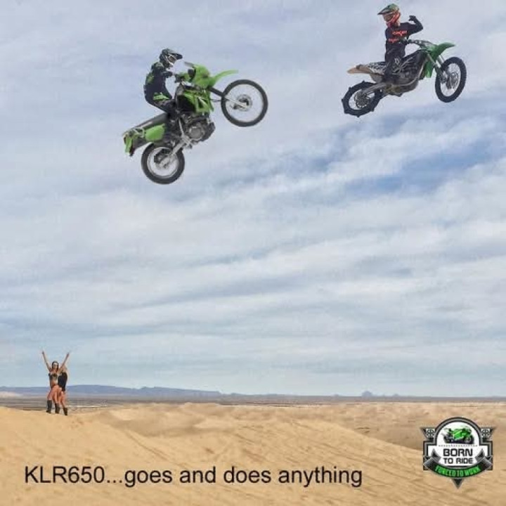 Back in the day riding my KLR650 with the boys without even a sand paddle tyre on the back...