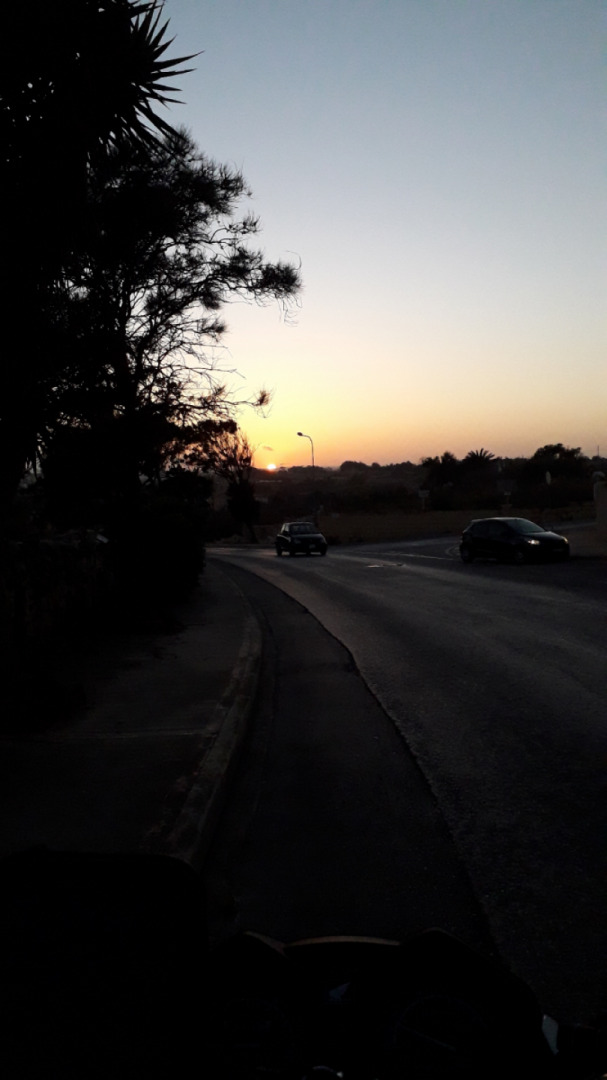 Evening ride on the little bike.