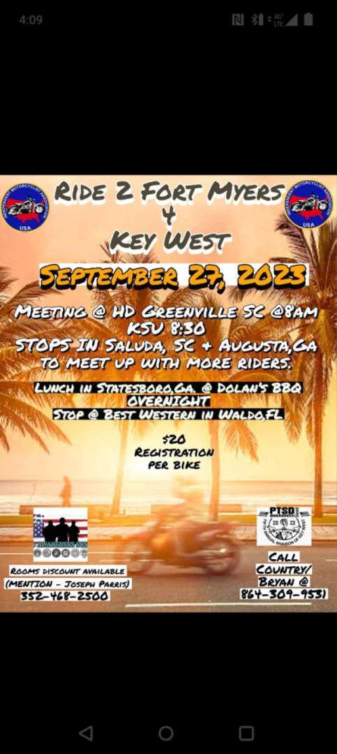 Greenville SC to Ft Myers Florida