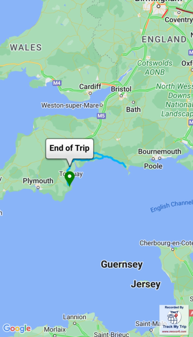 164 mile ride to Dorset today