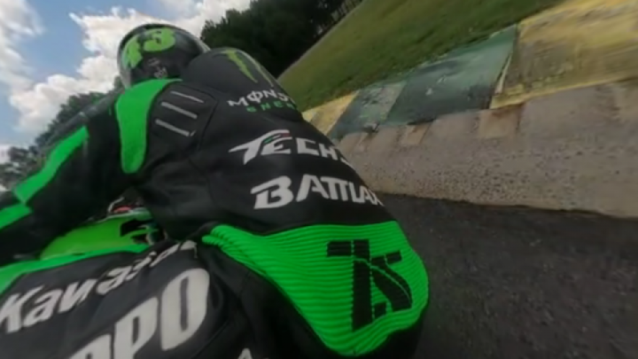 At VIRginia International Raceway goin into turn 1