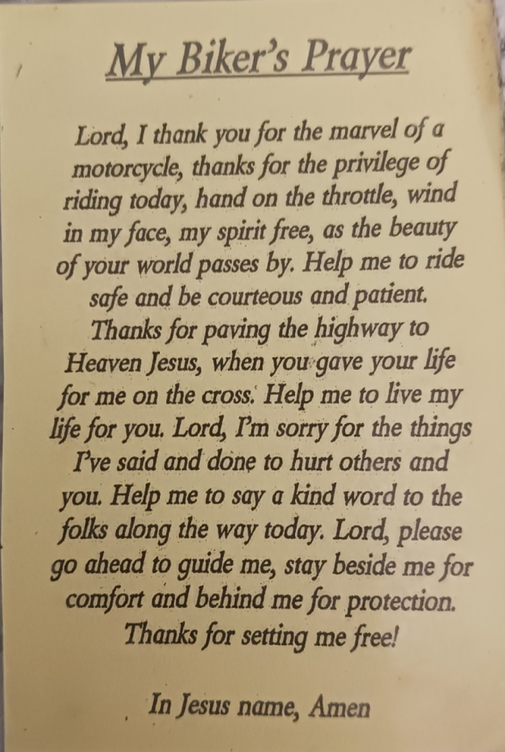 Biker's Prayer