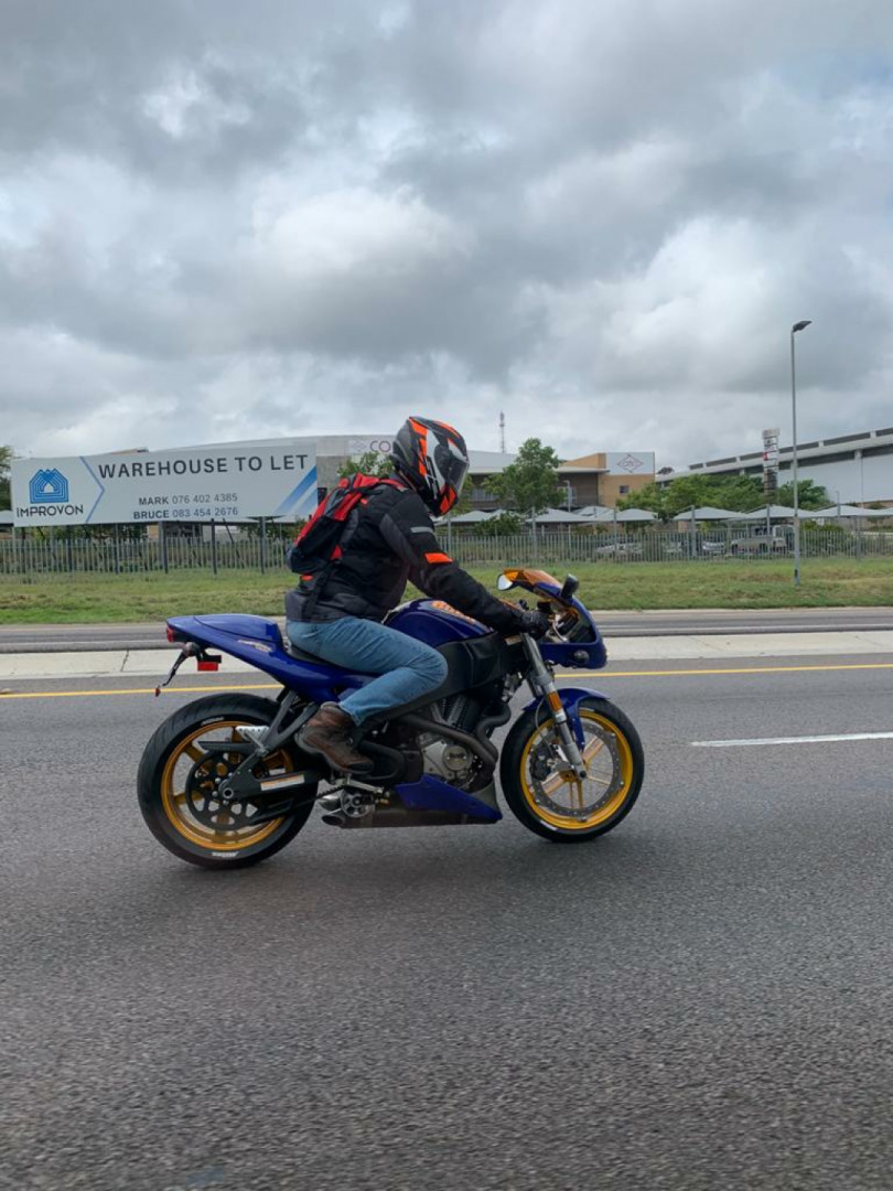 Me. Sunday breakfast run. All the guys went with their cars, too scared of the rain...