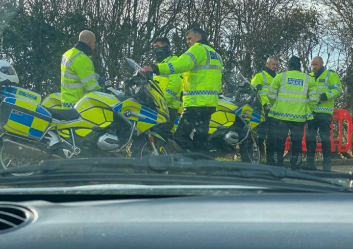 Police meet up, thought they had to follow the rules too ? ???