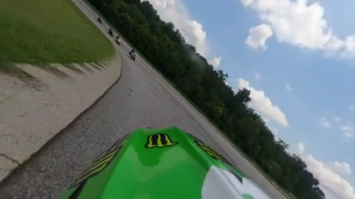 At VIRginia International Raceway rear view at turn 7