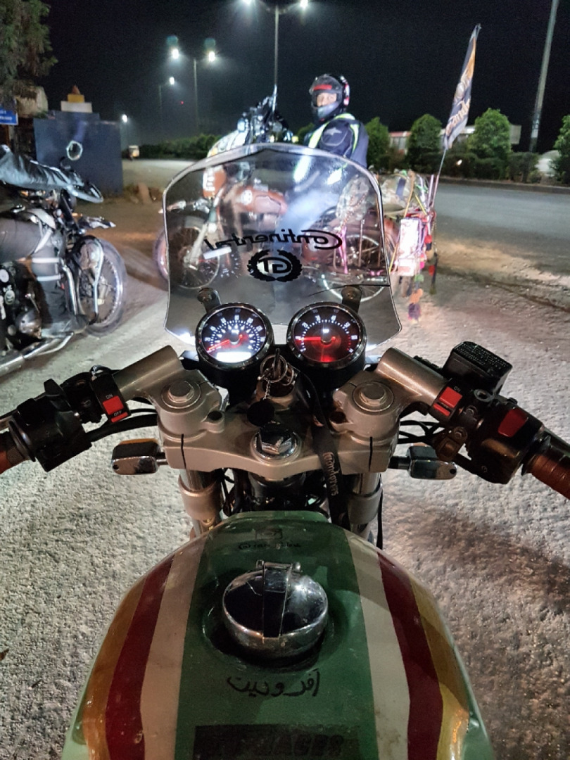 Cafe racer cockpit view