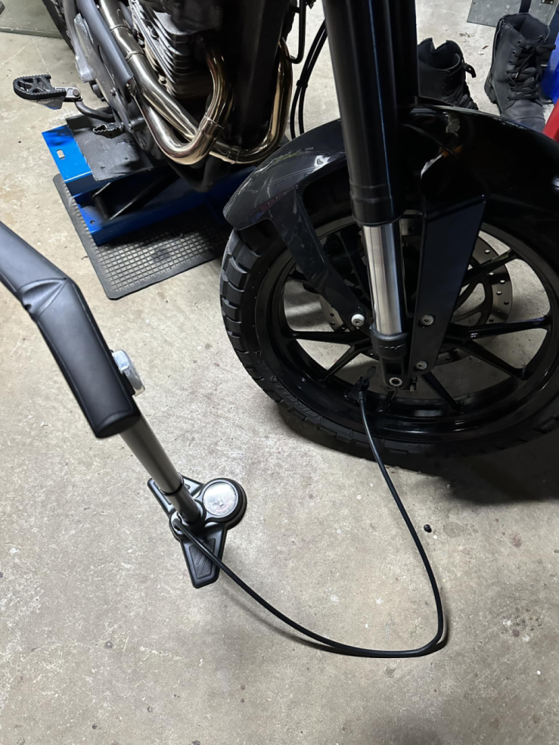 Getting the petrol ⛽️ pushbike ready.