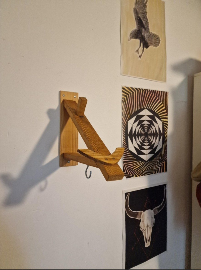 Made a helmet and gloves wall hanger