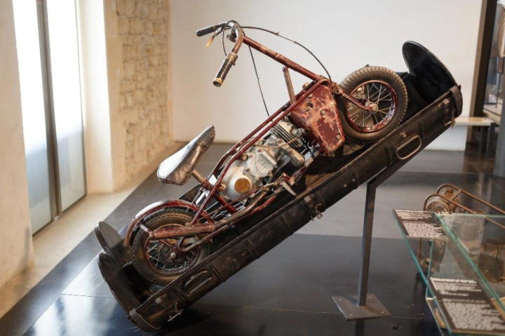 The Welbike - a British motorcycle fitted in an air drop canister for use during WWII.