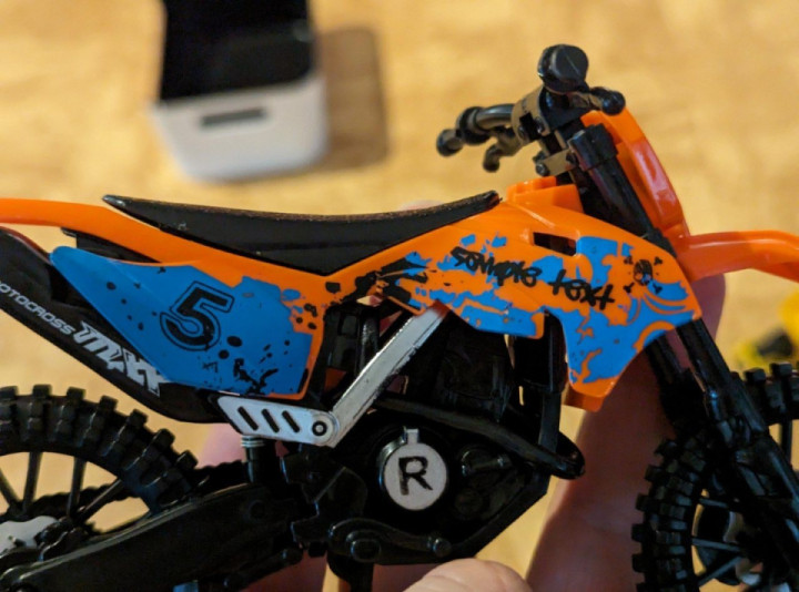 My son's toy dirtbike is an absolute beast! 750cc!