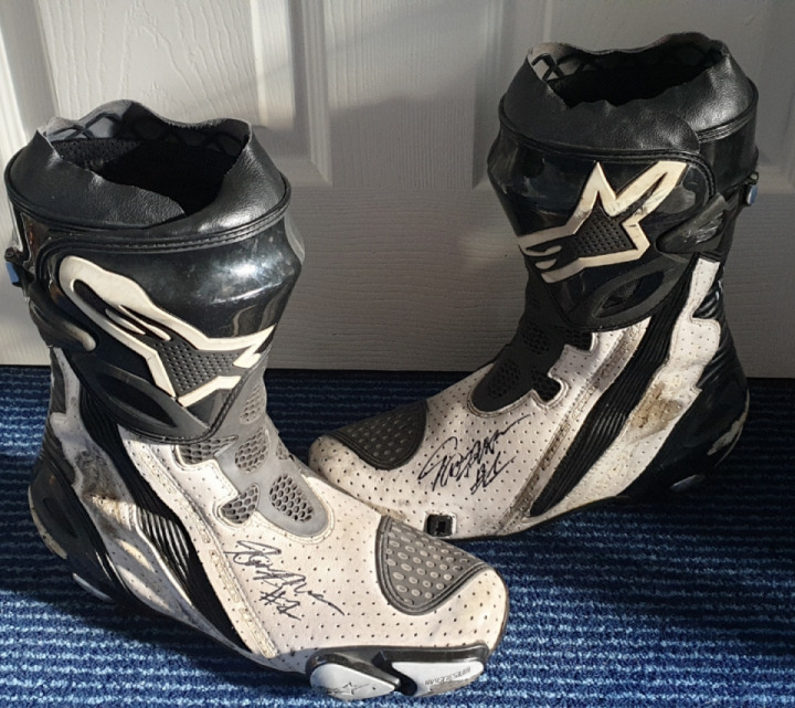 More racing history ? B.S.B winner 2011 signed boots , got em ????