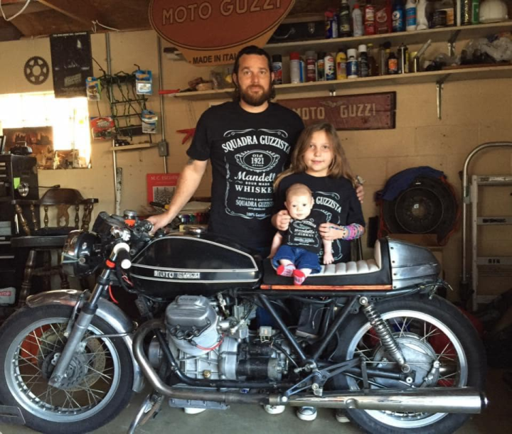 2015 to 2023, the little one doesn’t fit his Squadra Guzzista shirt anymore.