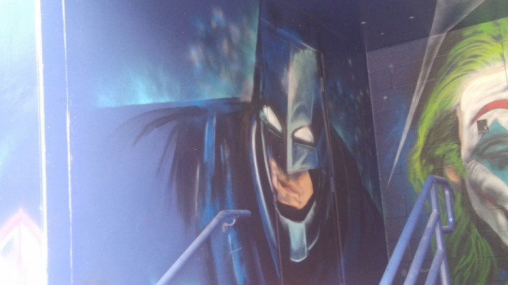 They have huge Muriel all around this theater