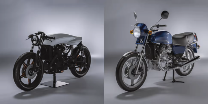 The Biancaneve next to a standard '79 CX500