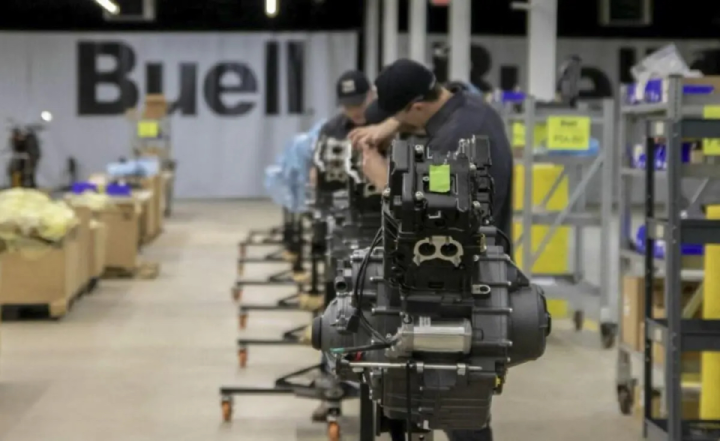 A view of the production of the new dirt bike being revealed by Buell at the Daytona Bike Week this weekend