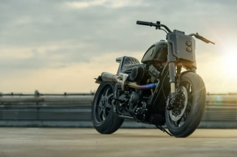 Rough Crafts “Tarmac Raven” Custom Harley-Davidson Softail