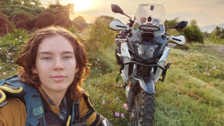 The woman aiming to be the youngest to travel the world by motorcycle