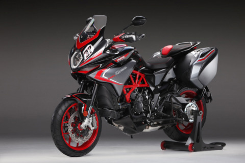 Rugged looking MV Agusta adventure motorcycle incoming