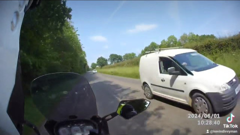 When you're on a beautiful, quiet Devon A road, the only other vehicle is a biker.