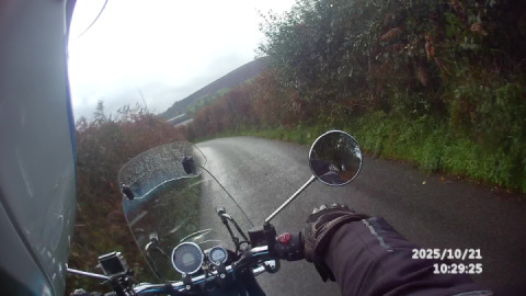 Narrow lanes and oncoming traffic.