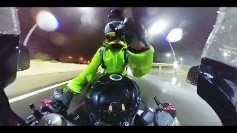 Early morning ride to work with strong wind (Stormy ride).