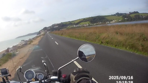 Enjoying the Slapton straight on my Royal Enfield Meteor 350.