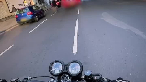Pulling into a motorcycle cafe in London