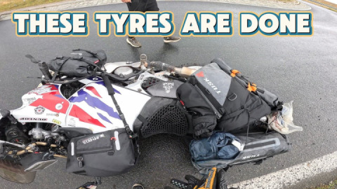 Crashed in the wet in Poland. Conquering Europe on my Africa Twin