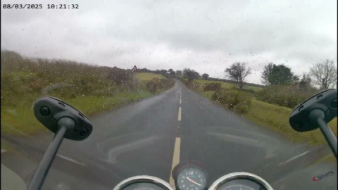 Royal enfield interceptor 650cc climbs onto Dartmoor from Poundsgate.