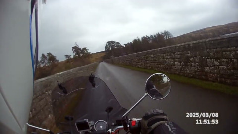 Interceptor 650 comes across a reservoir on Dartmoor.