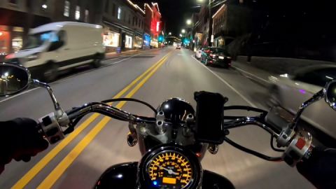 Chilly night ride