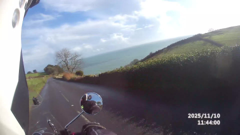 On the A379 coast road, approaching Blackpool sands,