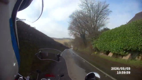 Royal enfield Interceptor 650cc enjoying the quiet Devon A roads that traffic forgot.
