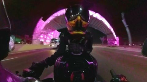 Ride with Ruroc in Abu Dhabi at night.
