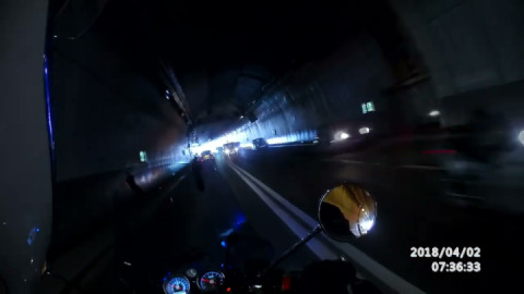 Cruising through the Tamar tunnel.