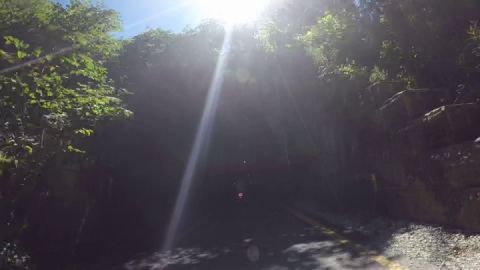 Mile long tunnel ride thru mountain
