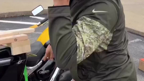 How to pick up a 65” TV on a motorcycle