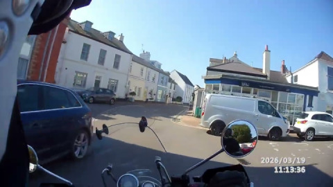 After a lovely sit & flask at Shaldon beach, my Meteor 350, leaves cruising through Shaldon village.