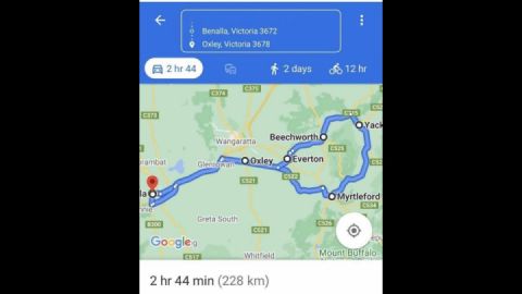 Benalla Oxley Yackandandah Beechworth Benalla